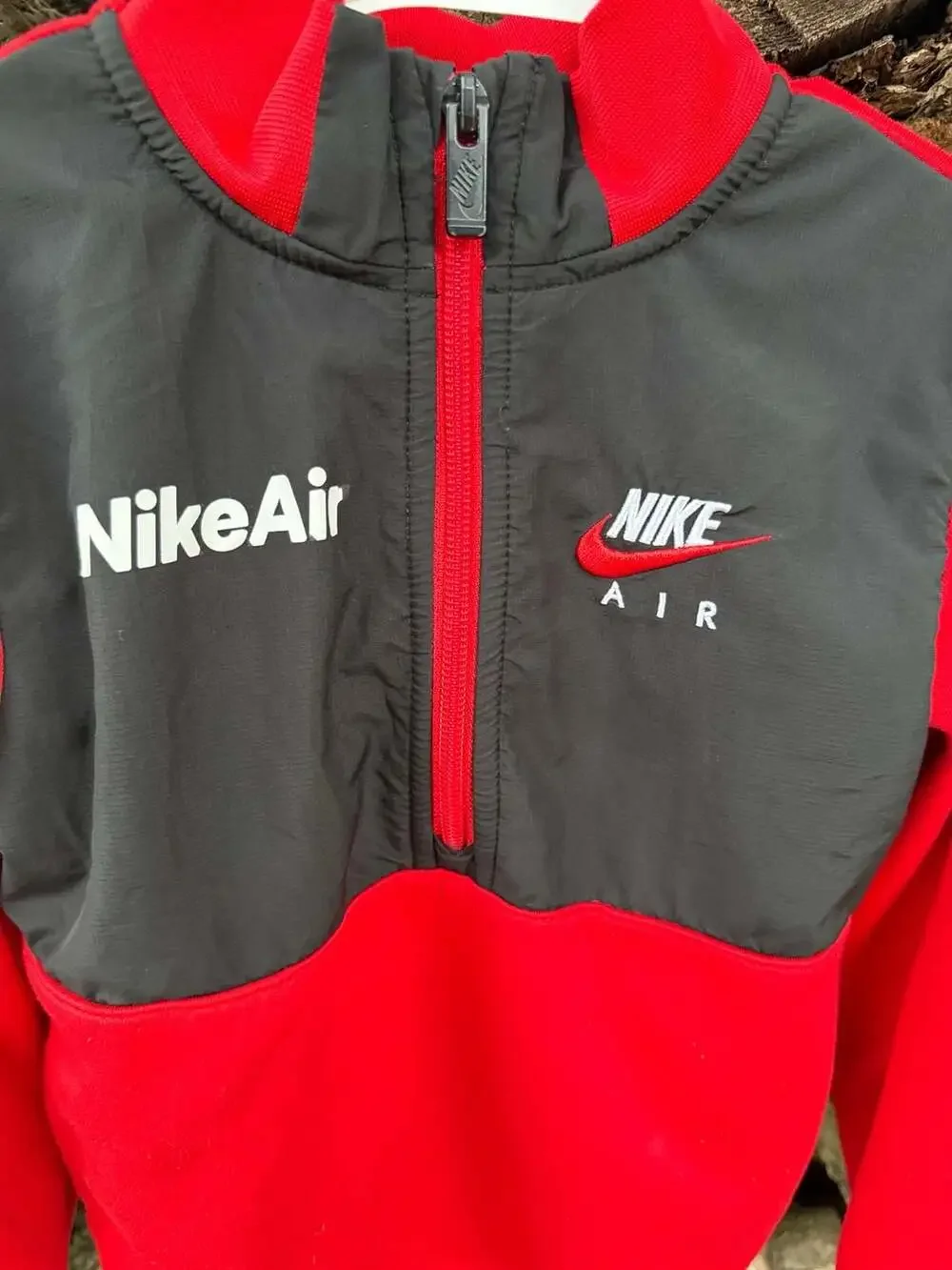 Nike Air Boy's Red and Black Half-Zip Jacket Size 6
